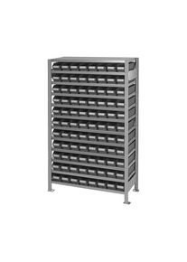 STEMO Inhaakstelling, met ESD-magazijnbakken, h x b x d = 1790 x 1000 x 300 mm, 88 magazijnbakken