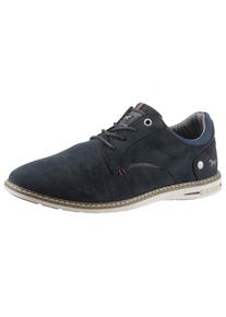 Mustang Shoes , Schnürschuh , Freizeitschuh, Halbschuh, Schnürschuh mit Perforation , navy , 47 , 47 , Sneaker mit weicher Schaftrand-Polsterung
