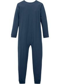 Pyjama onesie van biologisch katoen - blauw - maat 152/158 - met katoen - bonprix