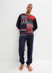 Pyjama van katoen met lange mouwen - blauw - maat 44/46 (S) - met katoen - bonprix