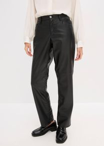 Broek van imitatieleer met een comfortband - zwart - maat 42 - bonprix