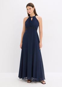 Maxi jurk met parelapplicatie - blauw - maat 44 - bonprix
