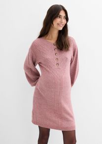 Zwangerschapsjurk/voedingsjurk met lange knoopsluiting - paars - maat 40/42 (M) - met katoen - bonprix