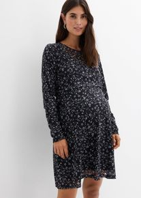 Zwangerschapsjurk/voedingsjurk met een mooi bloemmotief - zwart - maat 48/50 (XL) - bonprix