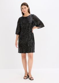 Oversized paillettenjurk - zwart - maat 44/46 (L) - bonprix