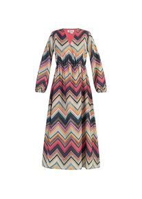 Nascita, Kleider, Maxi-Jurk mit Zigzag-Print, lange Ärmel, Wickellook und elastischer Taillenbund, Mehrfarbig, (XL)