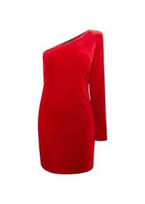 Sidona, Damen, Kleider, Ein Schulter Minikleid mit asymmetrischem Ausschnitt und figurbetonter Passform, Rot, (L)
