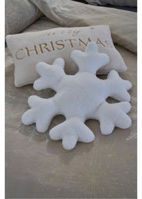 flauschiges Schneeflocke Dekokissen, weiß, Größe 50x50 cm, bonprix