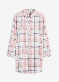 Gewebtes Nachthemd aus Flanell mit Knopfleiste, blau, Größe 44/46 (L), 100% Baumwolle,Flanell, bonprix