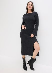 Strickkleid mit Schlitz, grau, Gr&ouml;&szlig;e 40/42 (M), bonprix