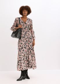 Chiffonkleid mit Volants, schwarz, Größe 38, bonprix