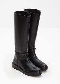 Weitschaftstiefel aus Leder, schwarz, Gr&ouml;&szlig;e 39, Nappaleder, bonprix