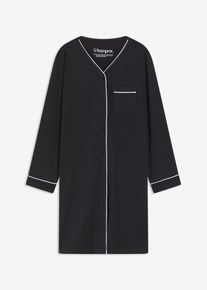 Nachthemd aus reiner Baumwolle, schwarz, Größe 56/58 (3XL), 100% Baumwolle, bonprix