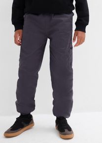 Thermo Loose Fit Cargohose mit Jerseyfutter, grau, Größe 158, mit Baumwolle, bonprix
