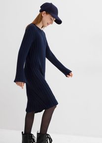 Strickkleid aus softem Viskose-Mix, blau, Größe 152/158, Viskose, bonprix
