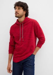 Langarmshirt mit Schalkragen, rot, Größe 48/50 (M), mit Baumwolle, bonprix