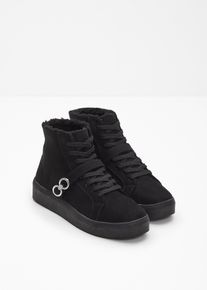 Gef&uuml;tterte Schn&uuml;rboots, schwarz, Gr&ouml;&szlig;e 39, Vegan, bonprix