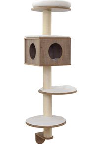 KERBL Pet Dinari Wandkratzbaum, 45x45x177cm, braun/weiß