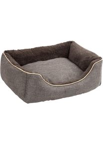 KERBL Pet Samuel Kuschelbett, silber/dunkelgrau, 60x50x17cm