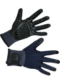 KERBL Pet Putz- und Massagehandschuh, Gr. S, schwarz/blau
