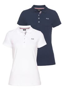 H.I.S. H.I.S Poloshirt Korte mouwen, figuurvolgende pasvorm, met klassieke polokraag (Set van 2) dames polo's maat 44 blauw