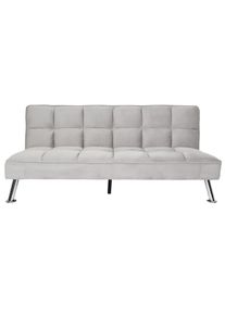 Sofa HWC-K21, Klappsofa Couch Schlafsofa, Nosagfederung Schlaffunktion Liegefläche 181x107cm ~ Samt, grau