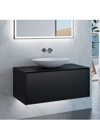 neoro n60 Meuble bas l: 100 cm, 1 tiroir, vasque blanche mate,, BN0068WM+BN0756BM,