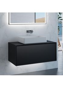 neoro n60 Meuble bas l: 100 cm, 1 tiroir, vasque blanche mate,, BN0065WM+BN0756BM,