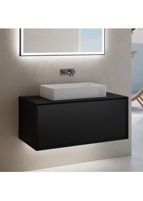 neoro n60 Meuble bas l: 100 cm, avec 1 tiroir, vasque blanche,, BN0938WH+BN0756BM,