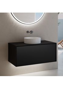 neoro n60 Meuble bas l: 100 cm, 1 tiroir, vasque blanche mate,, BN0943WM+BN0756BM,