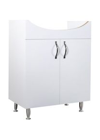 Aleco 65 bathroom furniture cabinet with feet white