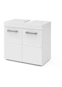 VICCO Waschbeckenunterschrank Luna Weiß 60 x 56 cm , Weiß, Weiß , Holzwerkstoff , 2 Fächer , Rechteckig , 60x56x34 cm , Badezimmer, Badezimmerschränke, Waschbeckenunterschränke
