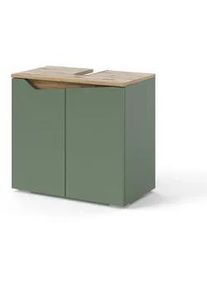 VICCO Waschbeckenunterschrank Marelle Grün/Anthrazit 60 x 57.5 cm mit 2 Türen , Grün, Grün , Holzwerkstoff , 1 Fächer , Rechteckig , 60x57.5x35 cm , Badezimmer, Badezimmerschränke, Waschbeckenunterschränke