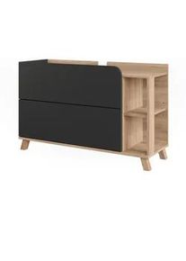 VICCO Waschbeckenunterschrank Karen Sonoma/Anthrazit 100 x 65 cm mit 2 Schubladen , Sonoma Eiche, Anthrazit , Holzwerkstoff , Rechteckig , 100x65x35 cm , Badezimmer, Badezimmerschränke, Waschbeckenunterschränke