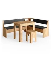 VICCO Eckbankgruppe Roman Goldkraft Eiche 180 x 41.5 cm mit Tisch , Honigeiche, Anthrazit , Holzwerkstoff , Rechteckig , 180x80x150 cm , Esszimmer, Bänke, Tisch- & Eckbankgruppen