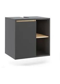 VICCO Waschbeckenunterschrank Viola Grau/Artisan 60 x 60 cm mit offenen Regalen , Grau, Eiche Artisan , Holzwerkstoff , 2 Fächer , Rechteckig , 60x60x46 cm , Badezimmer, Badezimmerschränke, Waschbeckenunterschränke