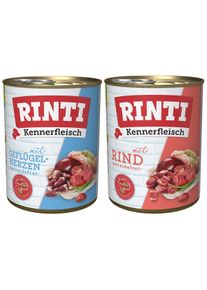 Rinti Kennerfleisch Mix Rind & Geflügelherzen 24x800g