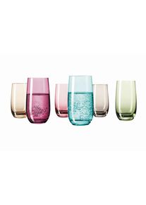 Leonardo Gl&auml;serset, Mehrfarbig, Glas, 6-teilig, 390 ml, 23.4x14x15.6 cm, Gl&auml;ser, Gl&auml;sersets