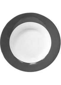 Fink, Pastateller &raquo;Moments&laquo; &Oslash; 30 cm, Porzellan mit Platinumrand, grau/wei&szlig;, Porzellan, 30 cm, grau/wei&szlig;