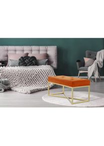 Kayoom , Hockerbank »Cameron 125, glamouröses Design, glänzenden Metallfüßen, in Samt-Look« 1 Stk. tlg. bequem, elegant, mit Zierknöpfen,...