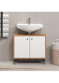 Places of Style, Waschbeckenunterschrank &raquo;Tarragona&laquo; 1 Stk. tlg. Waschbeckenunterschrank mit 2 T&uuml;ren - (B/T/H) 69/32/61 cm, Artisan Eiche Melamin / 