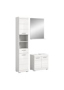 Inosign , Badmöbel-Set »Siena, 3 teilig, bestehend aus:« Set, TOPSELLER!, 3 Stk. tlg. Hochschrank, Waschbeckenunterschrank, Spiegel , Weiß NB/weiß...
