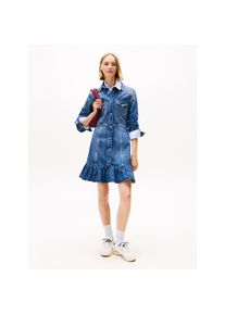 Tommy Jeans , Jeanskleid »WESTERN DENIM DRESS DI2057« Brusttaschen , Denim Dark , N-Gr , XS (34) -N-Gr , XS (34) , Jeanskleid von Tommy Jeans im...