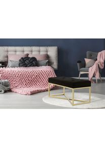 Kayoom , Hockerbank »Cameron 125, glamouröses Design, glänzenden Metallfüßen, in Samt-Look« 1 Stk. tlg. bequem, elegant, mit Zierknöpfen,...