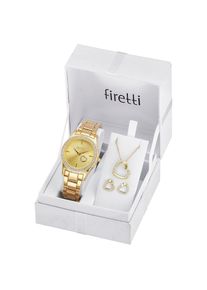 Firetti, Damen, Quarzuhr Armbanduhr, Damenuhr, Glassteine, ideal auch als Geschenk, goldfarben, goldfarben, Aparte Damenarmbanduhr
