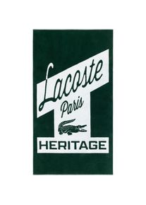 Lacoste , Strandtuch »LRETRO« mit Label-Applikationen , vert , Obermaterial: 100% Baumwolle , B/L: 90 cmx160 cm