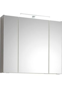 Saphir , Spiegelschrank »Quickset 357 Badschrank, 3 Spiegeltüren, 6 Einlegeböden, 80 cm breit« inkl. LED-Beleuchtung, Türdämpfer,...