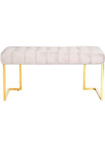 Kayoom, Sitzbank &raquo;Rare 225, Edler Touch durch goldenes Gestell&laquo; 1 Stk. tlg. samtweich, gesteppt, mit Zierkn&ouml;pfen, Gem&uuml;tliches, schickes Polster, Taupe