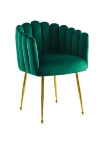 Kayoom, Polsterstuhl &raquo;Stuhl Muna 125, TOPSELLER!ausgefallene R&uuml;cken-/Armlehne in Muschelform&laquo; () 1 Stk.ausgefallen geflochtene R&uuml;ckenlehne, Samtbezug,