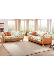 Home Affaire , Polstergarnitur »Milano, bequem durch Federkern, Landhaus Stil, geschwungene Armlehnen« 2 Stk. tlg. 2-Sitzer und 3-Sitzer ,...